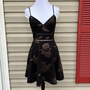 mi ami womens  black sleeveless fitted dress